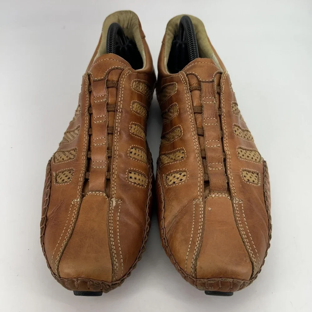 Pikolinos Shoes Mens Size 10 EU 43 Fuencarral Brown Leather Perforated Slip On